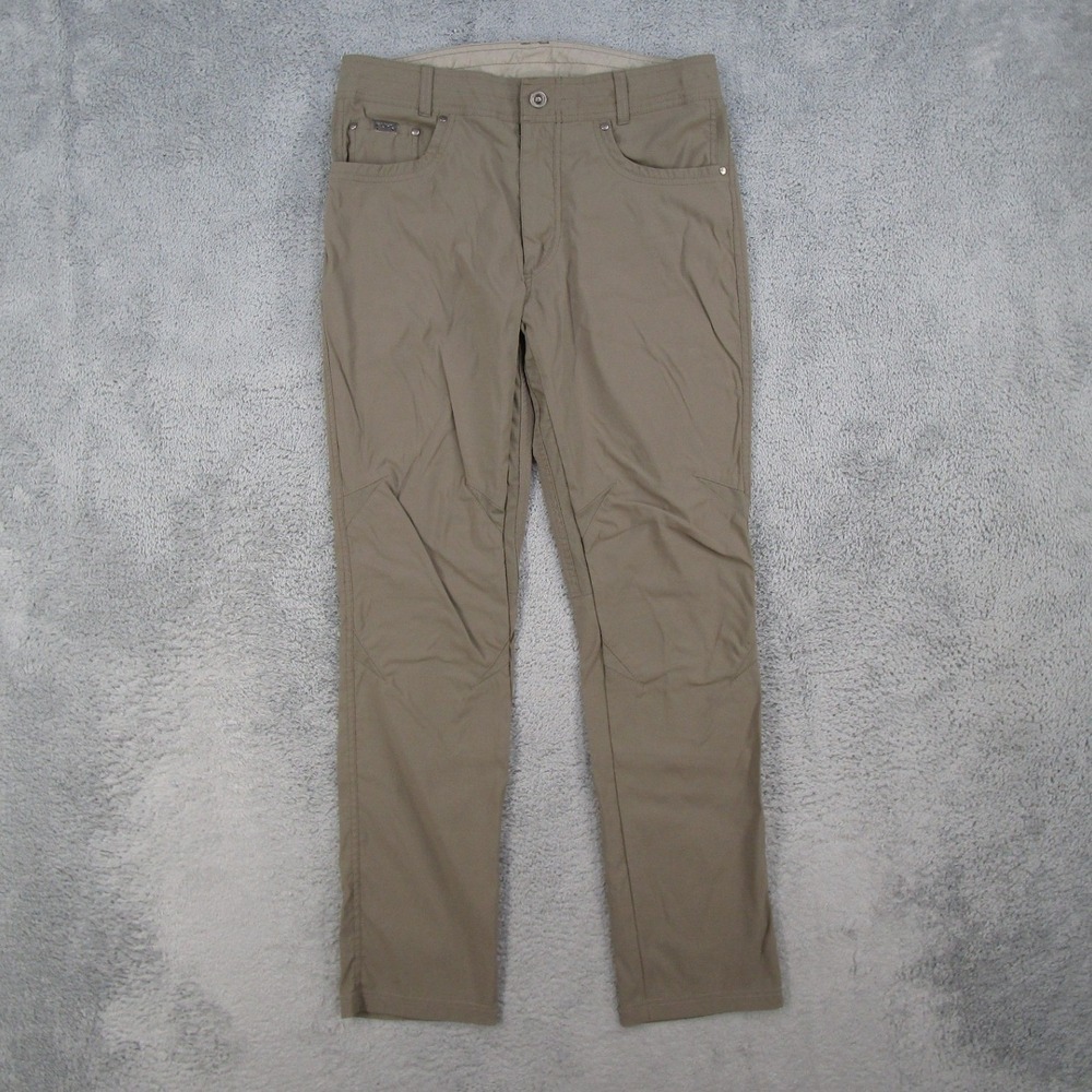 Kuhl Renegade Pants Mens 34x32 Tan Khaki Nylon Stretch Hiking Tapered 5175